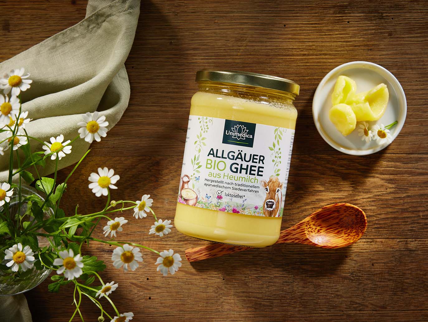 Bio Ghee - Heumilch aus dem Allgäu - aus Grasfütterung und Weidehaltung - 500 g - von Unimedica